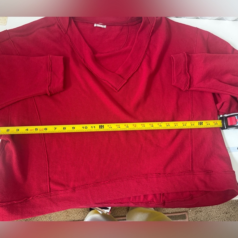 Free People Intimately XS Sweater Staycation Oversize Lounge Sweatshirt Red - Picture 10 of 13